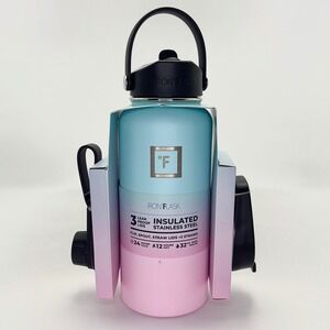 Iron Flask 32 oz Insulated Stainless Steel Water Bottle Bubble Gum 3 Lids NEW